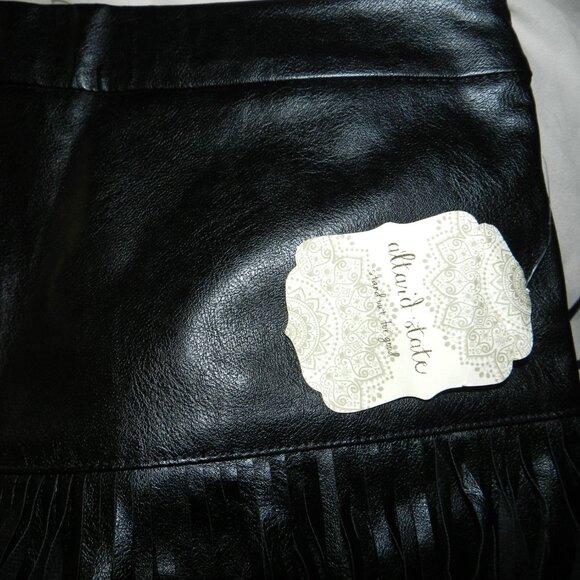 Black fringe leather skirt double layers Black by Altar'd State 🆕FAST⌚📦🏃💨🚚 - Picture 7 of 16